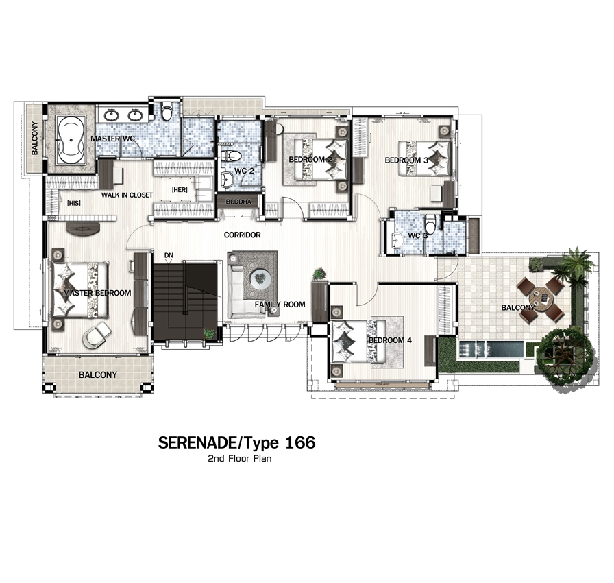 แปลนชั้น 2 บ้าน Serenade