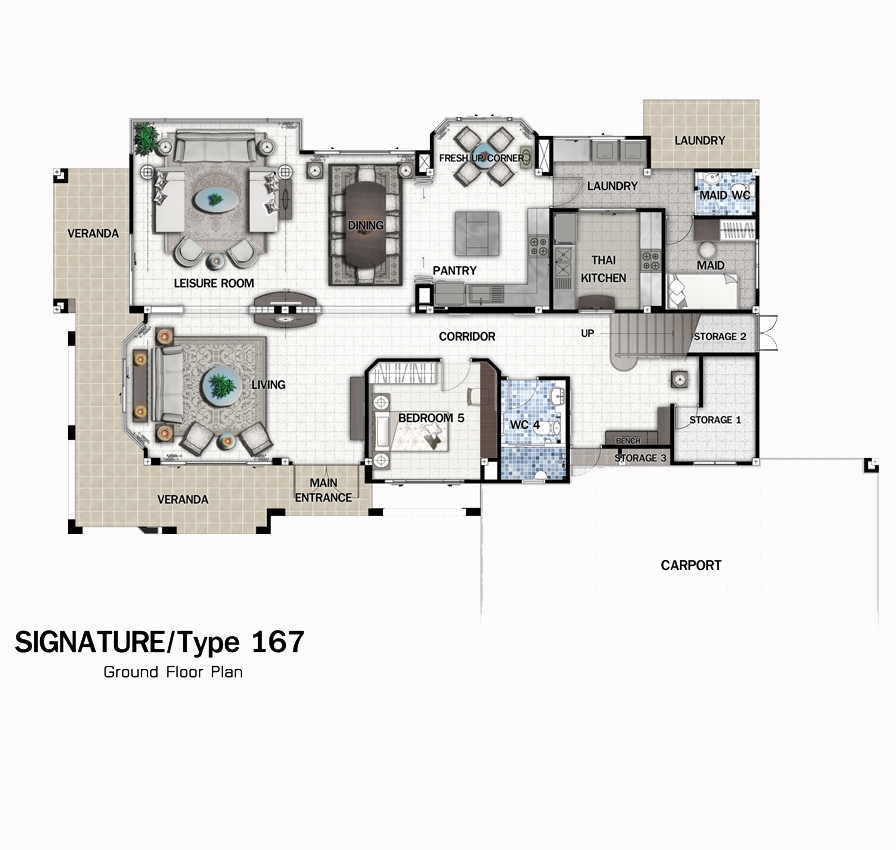 แปลนชั้น 1 บ้าน Signature