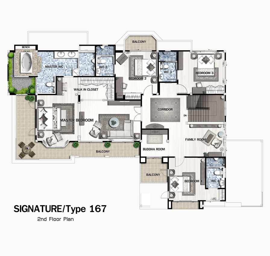 แปลนชั้น 2 บ้าน Signature