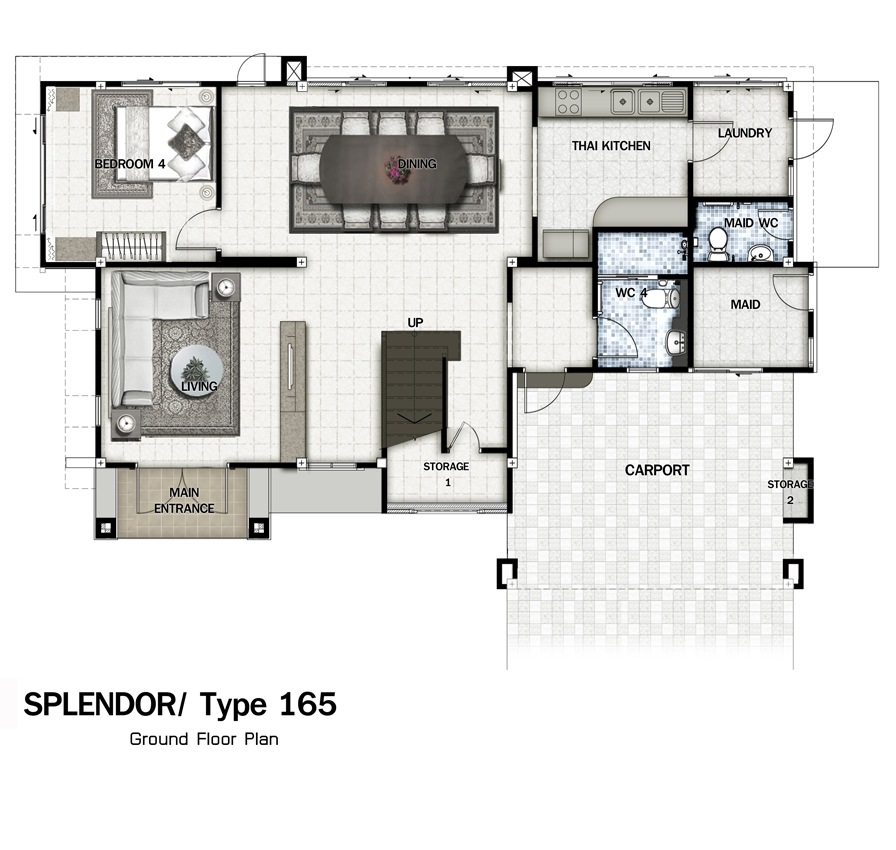 แปลนชั้น 1 บ้าน Splendor