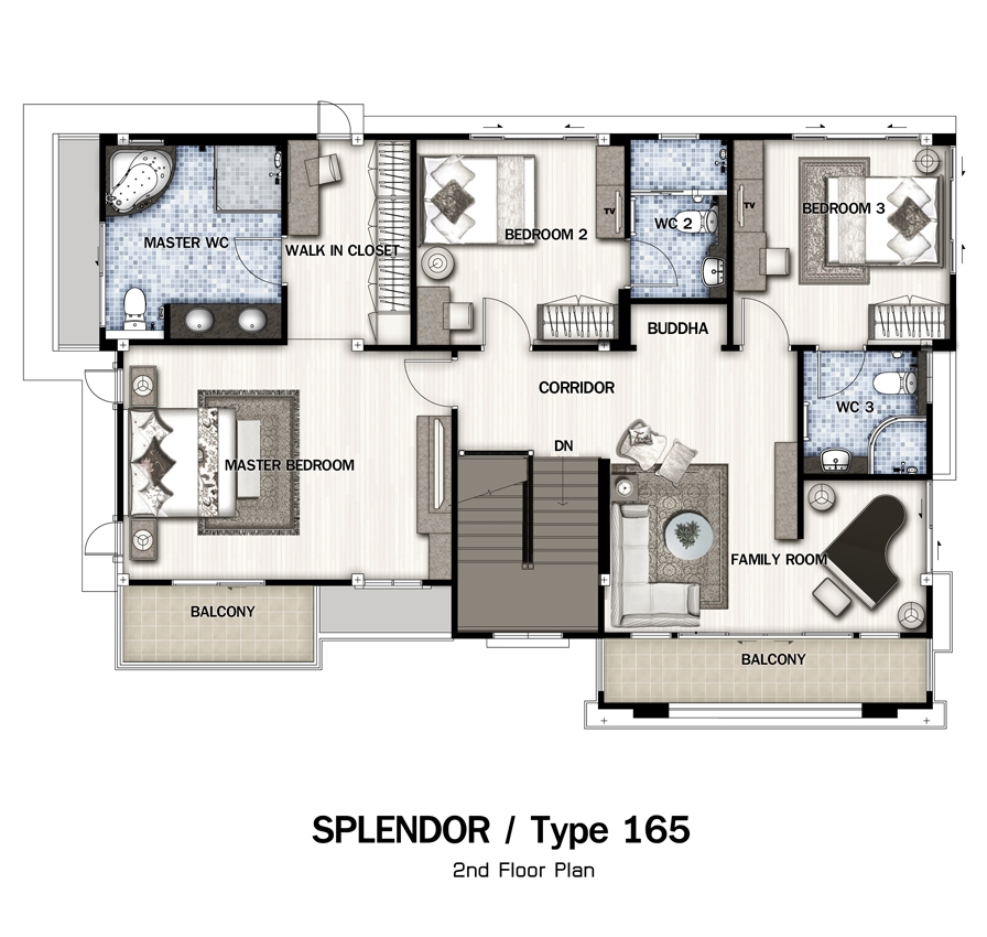 แปลนชั้น 2 บ้าน Splendor