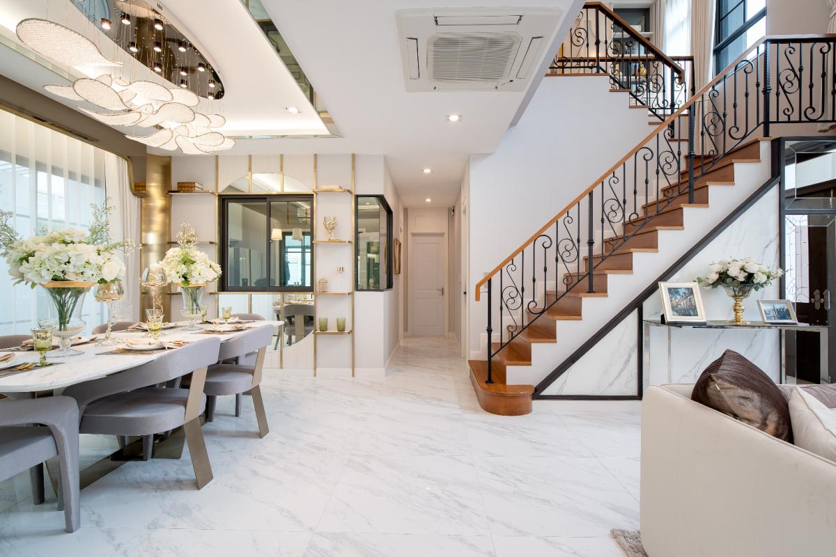  [พร้อมอยู่ อดีตบ้านตัวอย่าง] บ้านหรูแปลงมุม The Grand วิภาวดี 60 มี4 ห้องนอน 5 ห้องน้ำ สระว่ายน้ำ Private Jet Pool