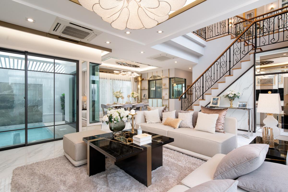  [พร้อมอยู่ อดีตบ้านตัวอย่าง] บ้านหรูแปลงมุม The Grand วิภาวดี 60 มี4 ห้องนอน 5 ห้องน้ำ สระว่ายน้ำ Private Jet Pool